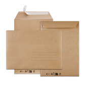 Paquet de 10 pochettes kraft brun B5 176x250 85 g/m² avec zone d'adressage bande de protection