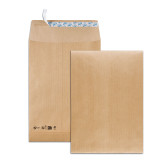 Paquet de 5 sacs à soufflets kraft brun C4 229x324 120 g/m² bande de protection PEFC