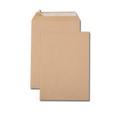 Boîte de 250 pochettes kraft recyclé brun C4 229x324 90 g/m² bande de protection